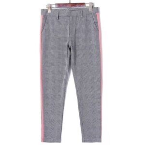 High Waisted Plaid Straight Leg Pants Retro paper bag Casual Trousers